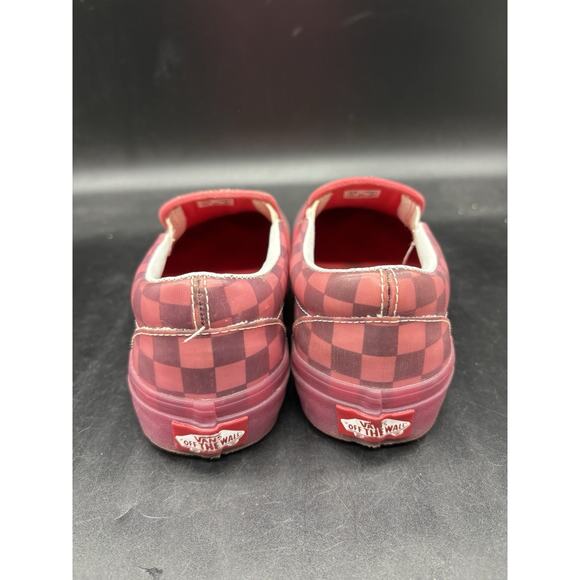 Vans Classic Slip-On Pink Checkerboard Rubber Sneakers Womens Size 7 Mens 5.5 - Picture 4 of 7